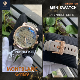 ĐỒNG HỒ NAM MONT-BLANC CHRONOGRAPH , DÂY DA MÀU XÁM , SIZE 44MM