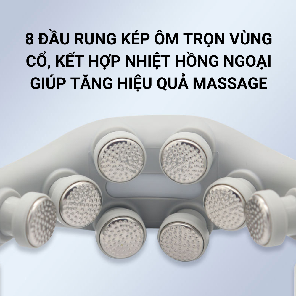 Máy Massage Cổ Vai Gáy Thiên Phúc Tâm Kết Nối App Mihome Với 8 Đầu Mát Xa Xung Điện Tần Số Thấp Có Chườm Nóng