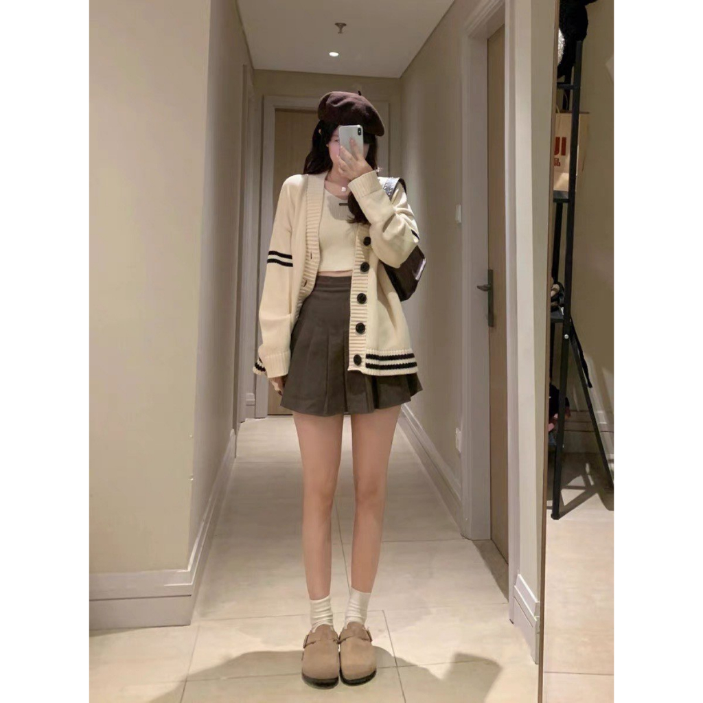 Áo cadigan phối sọc ngang dáng rộng trùm mông EMIX CDGlenvachtay9916/P7K1