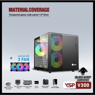 Vỏ case bể cá vsp cube v300 tặng kèm 3 fan led