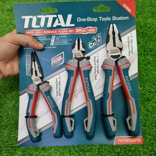 Bộ kìm điện, kìm cắt và kìm nhọn cao cấp 3 chi tiết Total THT2K0301S