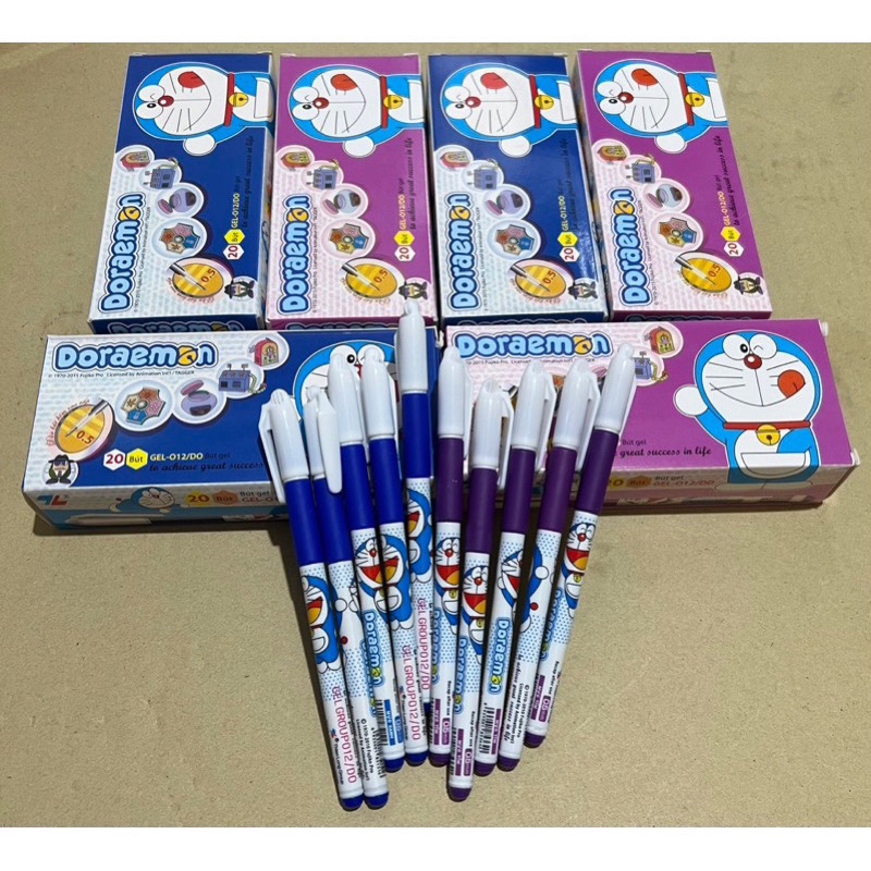 Bút gel Doraemon 012 nét 0.5mm  mực xanh/đen/tím