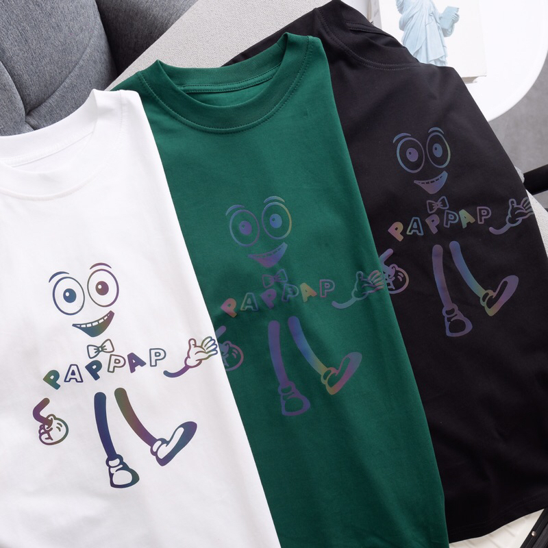 Áo thun Unisex Nam Nữ T-Shirt Tee PAPPAP, in hình phản quang 7 màu cực sịn không tróc, chất cotton 2 chiều định lượng250