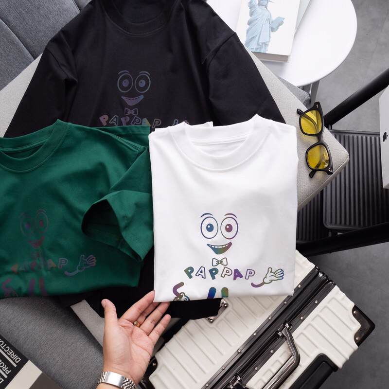Áo thun Unisex Nam Nữ T-Shirt Tee PAPPAP, in hình phản quang 7 màu cực sịn không tróc, chất cotton 2 chiều định lượng250