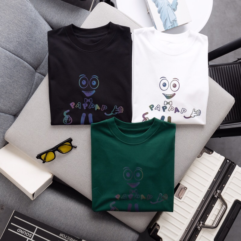 Áo thun Unisex Nam Nữ T-Shirt Tee PAPPAP, in hình phản quang 7 màu cực sịn không tróc, chất cotton 2 chiều định lượng250
