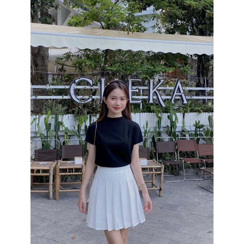 Áo thun tăm gân lạnh tay cánh dơi cổ đứng dáng suông bingsize 40kg-70kg