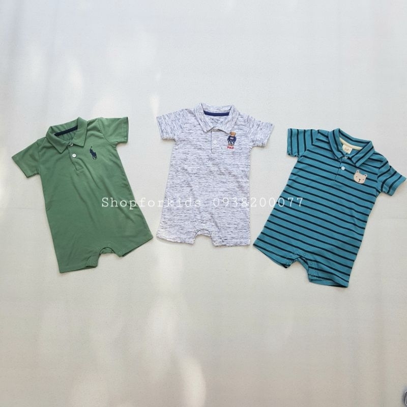 Body đùi romper cổ polo cho bé trai bé gái size 3-12kg