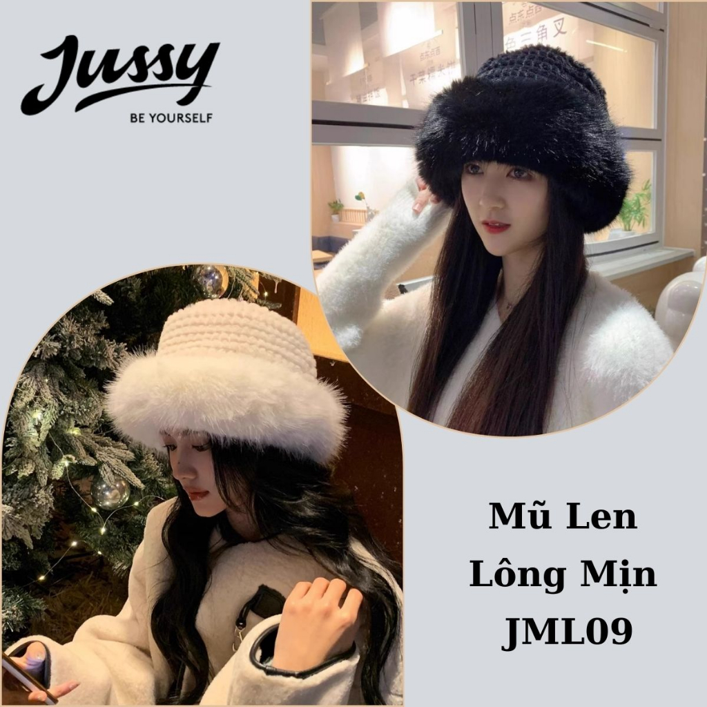 Mũ Bucket Len JML09 M C MR & MRS CAP Chất Dày Vành Lông Mịn Ấm Áp Hot Trend Phong Cách Hàn Quốc Dễ Thương