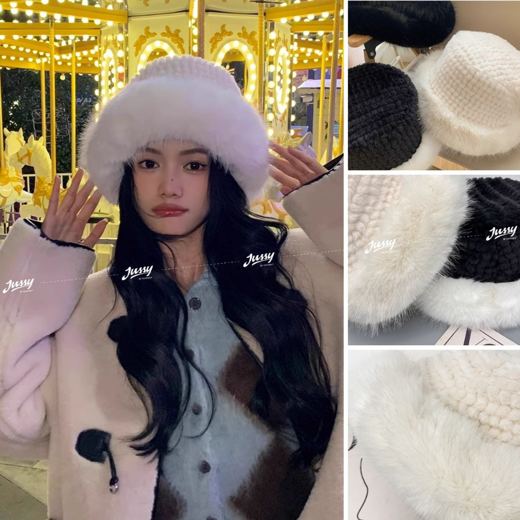 Mũ Bucket Len JML09 M C MR & MRS CAP Chất Dày Vành Lông Mịn Ấm Áp Hot Trend Phong Cách Hàn Quốc Dễ Thương