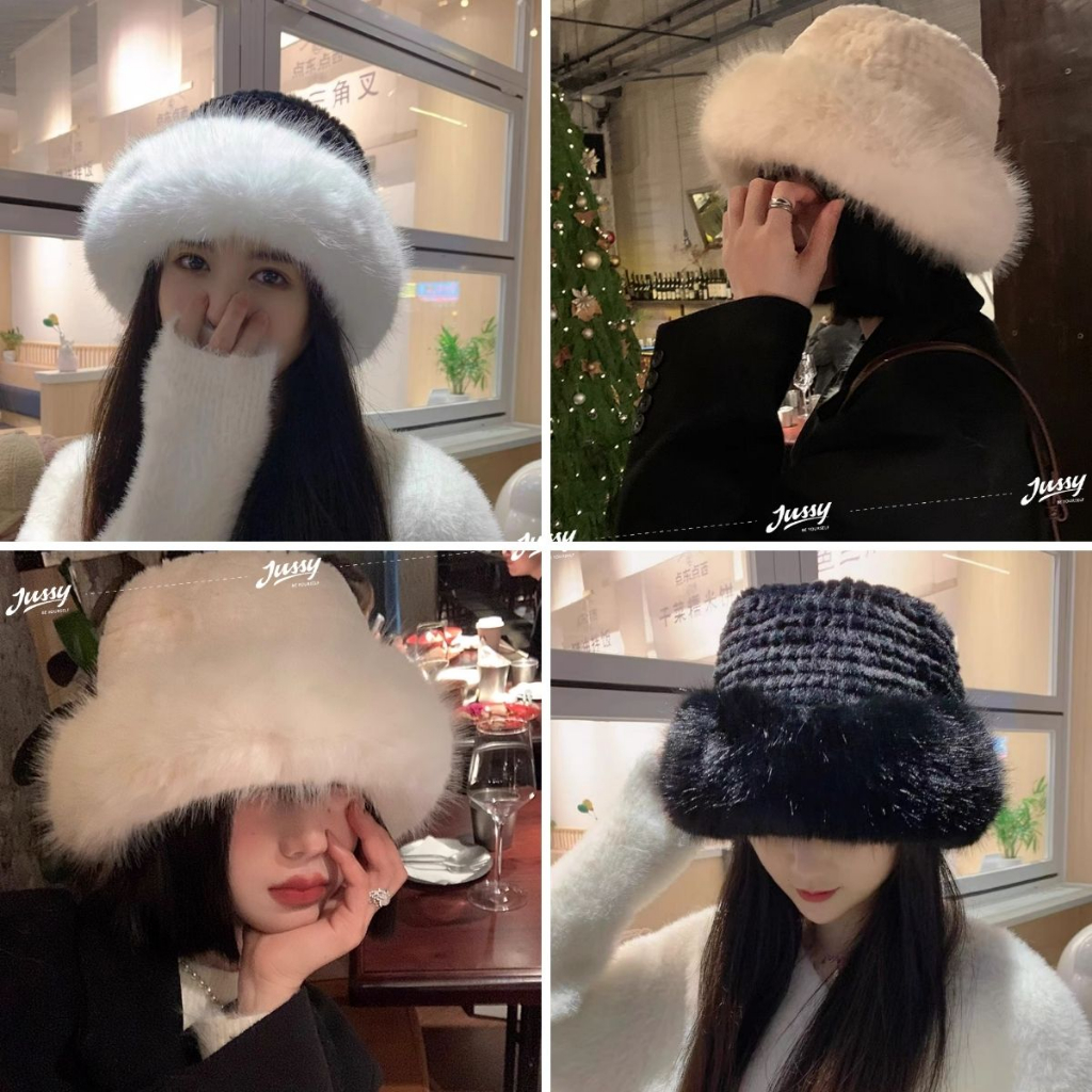 Mũ Bucket Len JML09 M C MR & MRS CAP Chất Dày Vành Lông Mịn Ấm Áp Hot Trend Phong Cách Hàn Quốc Dễ Thương