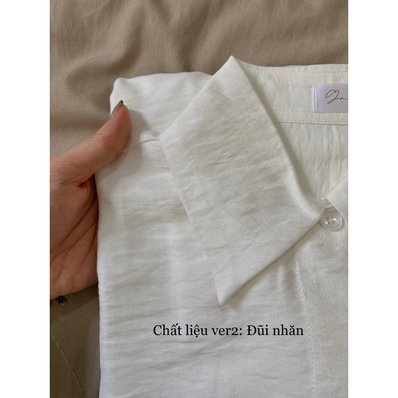 Sơ mi tay dài chất tơ nhăn freesize dáng basic - Freely Daily Shirt