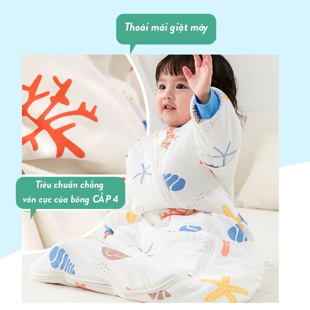 Túi Ngủ Cho Bé/ Túi Ngủ Trẻ Em Mùa Đông Trần Bông Siêu Ấm Áp