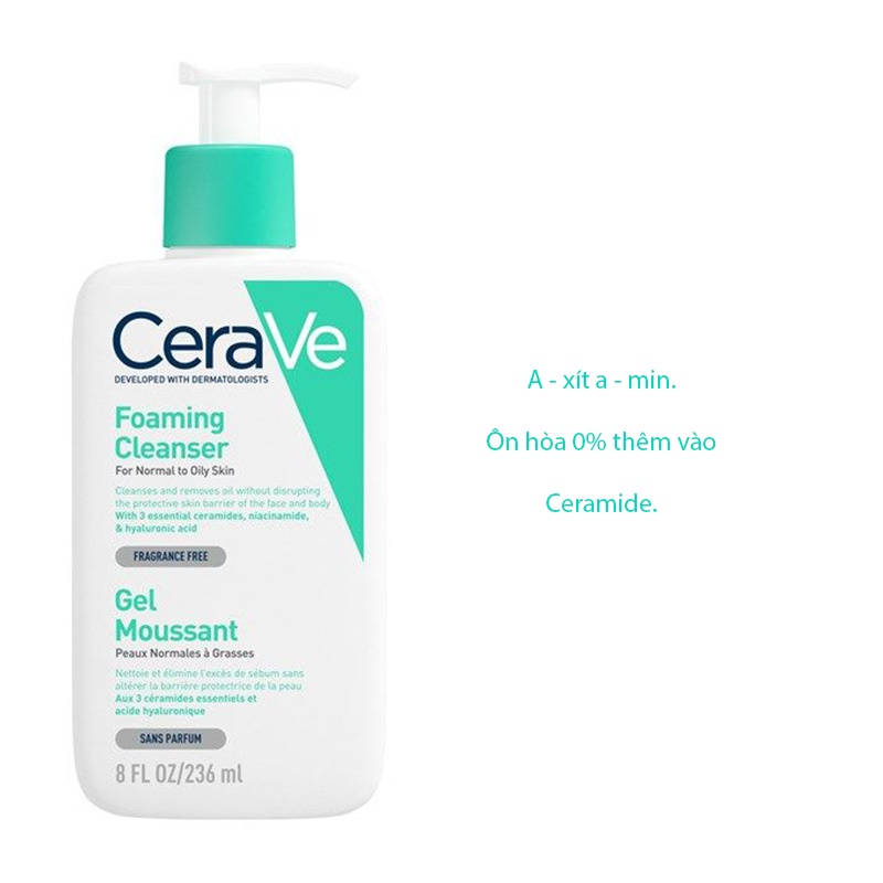 Sữa Rửa Mặt CeraVe SA Smoothing, Hydrating, Foaming Cleanser