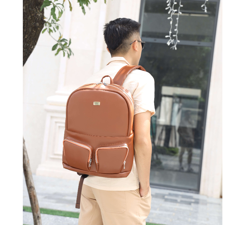 Balo nam nữ da nhập khẩu cao cấp Yago Backpack 550 - Thiết kế tinh tế ngăn laptop chống sốc - Thương hiệu LAZA