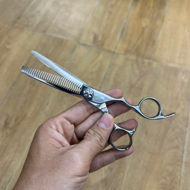 Kéo cắt tóc HUDONG lưỡi thẳn chuyên nghiệp cho salon barbershop