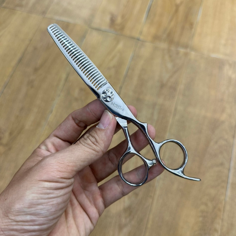 Kéo cắt tóc HUDONG lưỡi thẳn chuyên nghiệp cho salon barbershop