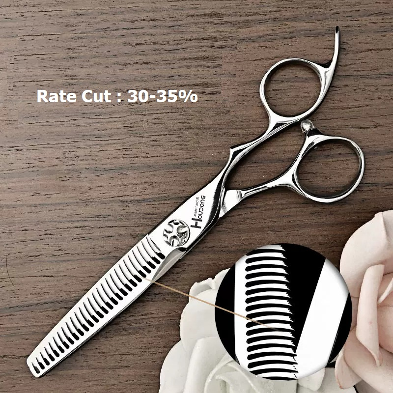 Kéo cắt tóc HUDONG lưỡi thẳn chuyên nghiệp cho salon barbershop