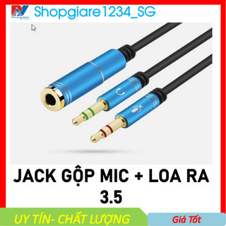 [Mã ELFLASH3 hoàn 10K xu đơn 20K] Dây Gộp Audio Và Micro thành Jack 3.5 - gộp audio và mic 3.5 ra tai nghe, 2kim ra 1 lỗ