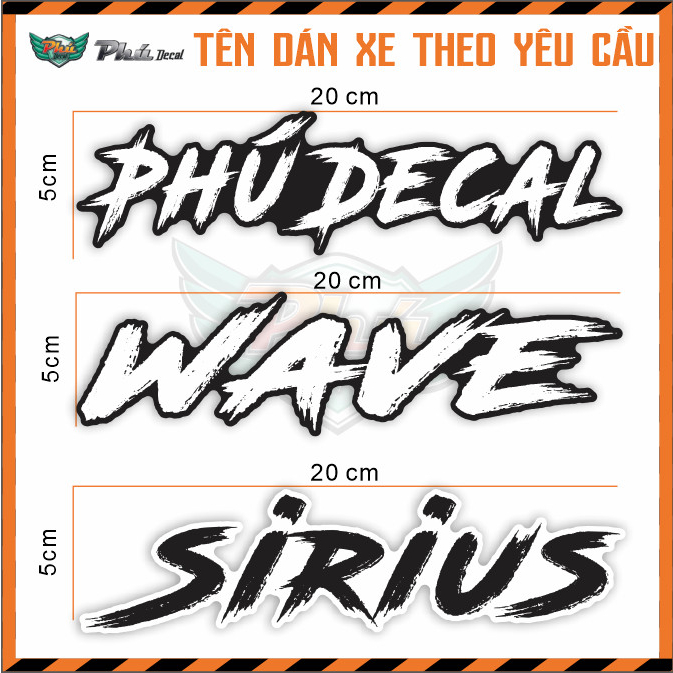 Tem chữ dán xe , Logo dán xe trang trí mọi bề mặt , nón, lattop, điện thoại,..vv Gi chú hoặc gửi tin nhắn cho shop