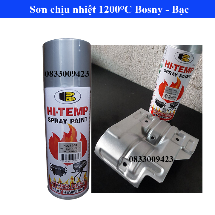Sơn chống cháy, chịu nhiệt đô cao 648 độ C Bosny - sơn pô xe, sơn lóc máy, lò nướng, xe máy