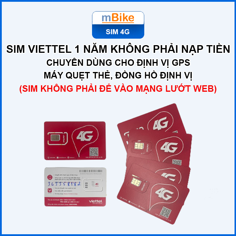 SIM 4G Viettel Dùng Cho Thiết Bị Định Vị GPS 1 Năm Không Cần Nạp Tiền