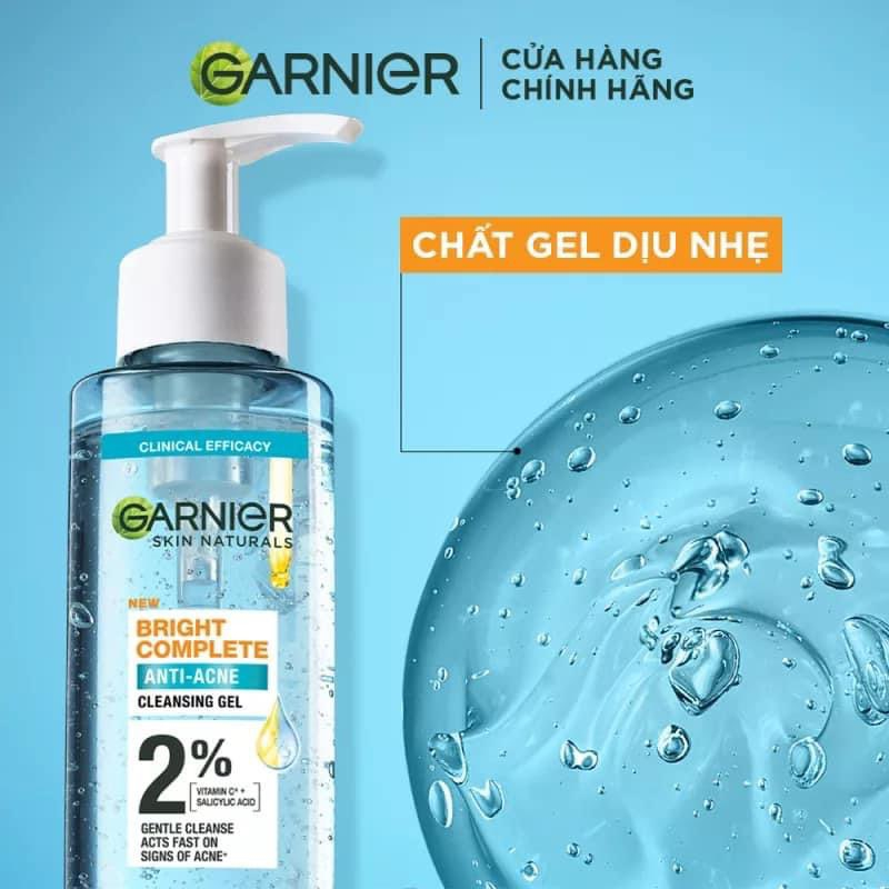 Sữa rửa mặt vòi xanh Garnier bright complete anti acne cleansinggel 120ml