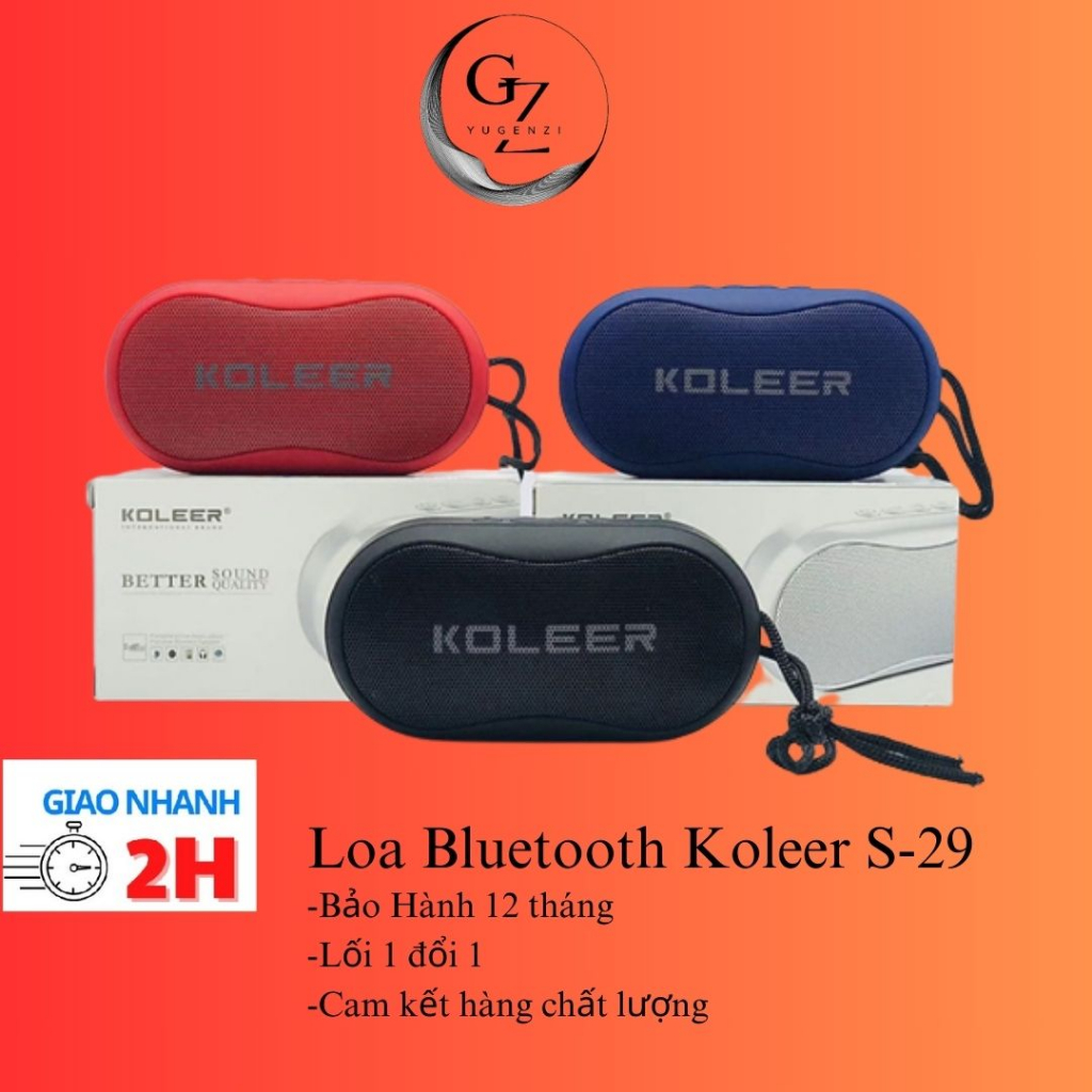 Loa Bluetooth KOLEER S-29 Pin trâu bass căng âm thanh cực hay Phụ Kiện Chính Hãng YUGENZI