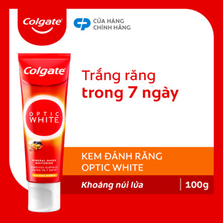 Kem đánh răng làm trắng sáng Colgate Optic White từ khoáng núi lửa Hàn Quốc 100g