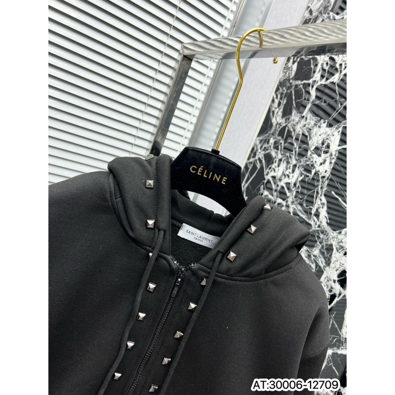 Áo hoodie đính đá vải nỉ bông dày giữ nhiệt,áo khoác hoodie nỉ bông