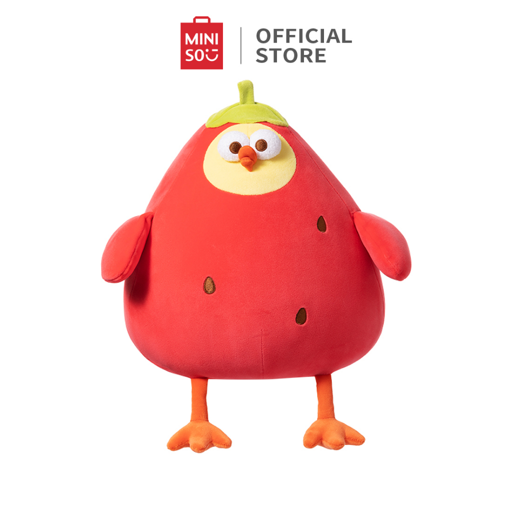 MINISO DUNDUN Gà Đồ chơi sang trọng Dòng dâu tây 14 inch DUNDUN Gà Dâu tây Đồ chơi búp bê