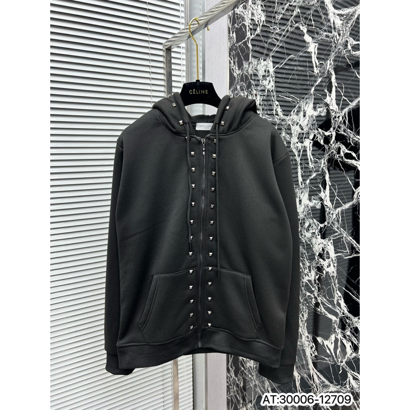 Áo hoodie đính đá vải nỉ bông dày giữ nhiệt,áo khoác hoodie nỉ bông