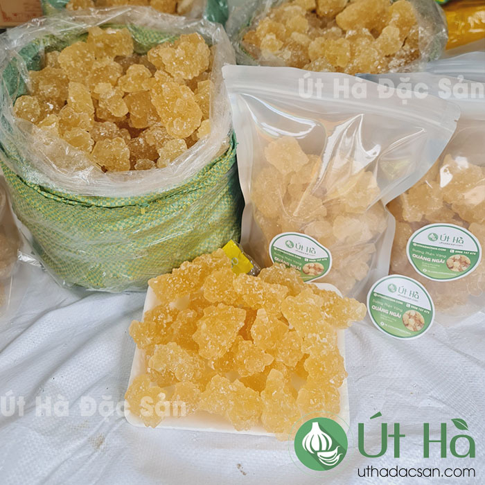 Đường Phèn Vàng Quảng Ngãi Túi 1KG Đường Thủ Công 100% Tự Nhiên - Út Hà Đặc Sản