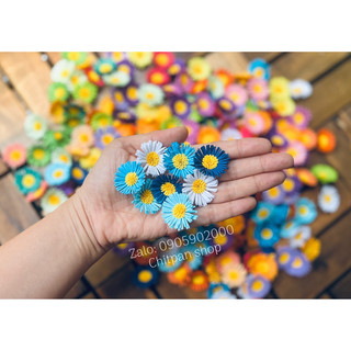 Hoa thạch thảo ~3cm bằng giấy Mỹ thuật màu