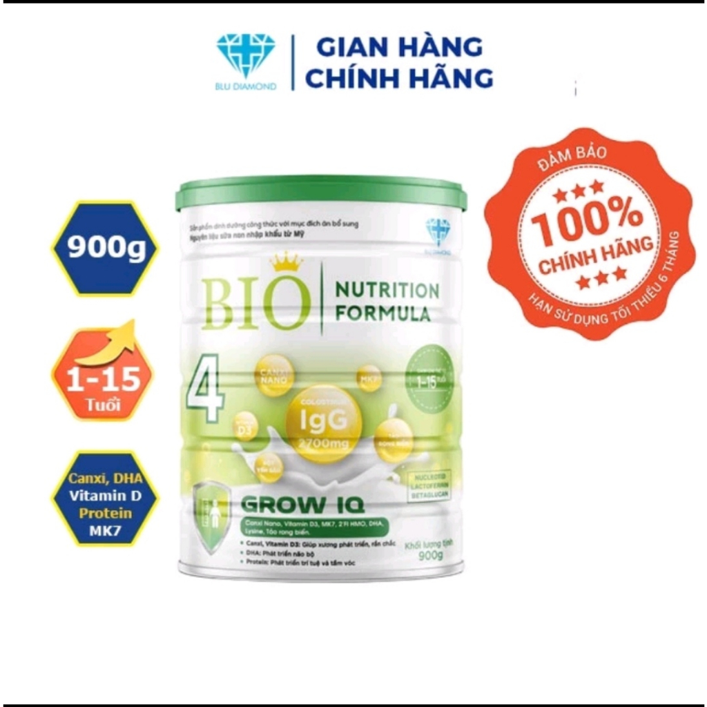 sữa bột BIO Formula Grow IQ cho trẻ 1-15 tuổi hộp 900g
