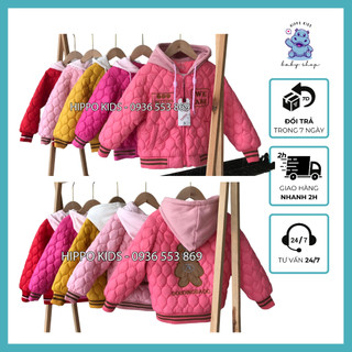 Áo bomber lót nỉ siêu ấm dành cho bé gái mới nhất 2023
