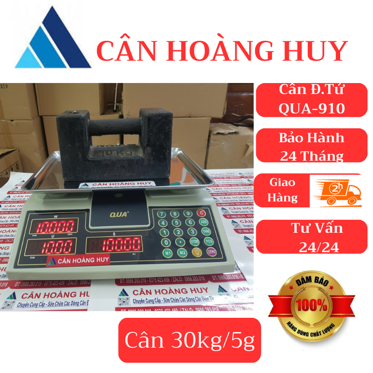 Cân điện tử tính tiền QUA 910  bán hàng siêu thị, tạp hóa hoa quả
