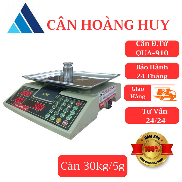 Cân điện tử tính tiền QUA 910  bán hàng siêu thị, tạp hóa hoa quả