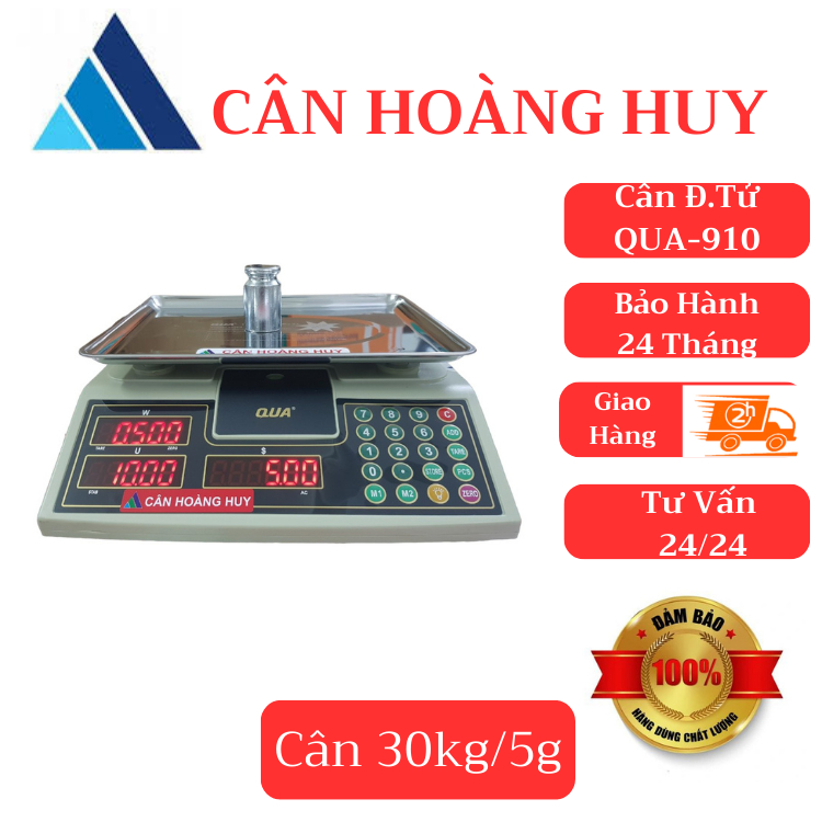 Cân điện tử tính tiền QUA-910-30kg/0,5g bán hàng tạp hóa,siêu thị. CÂN HOÀNG HUY