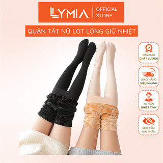 Quần tất nữ LYMIA lót lông dày màu da màu đen siêu ấm giữ nhiệt QT03