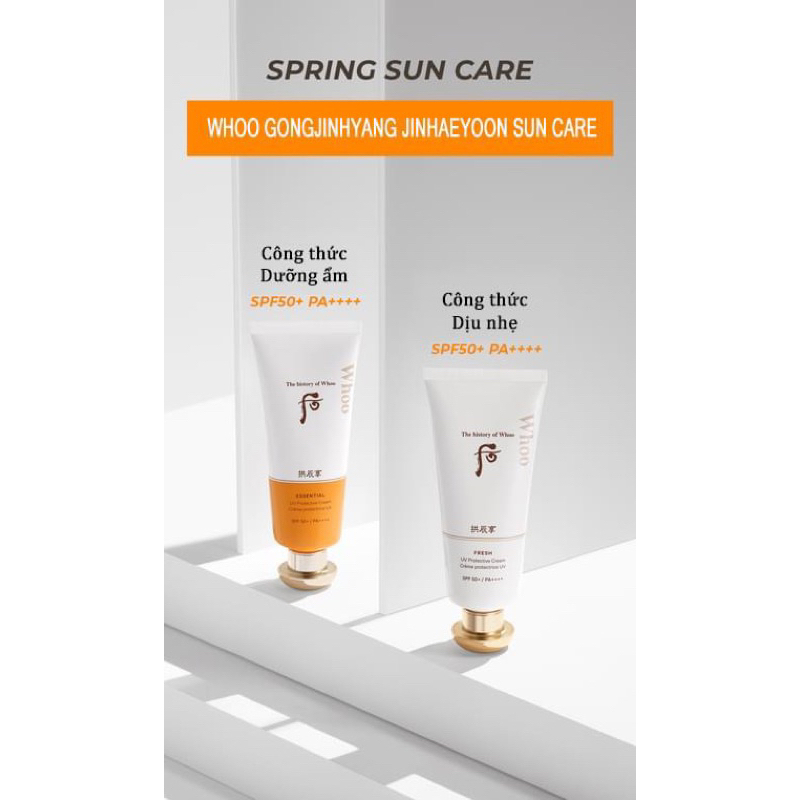 Kem chống nắng Whoo Gongjinyang Fresh Sun Cream SPF50+/PA++++ 6ml