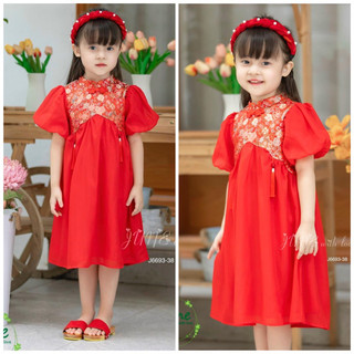 Váy sườn xám- đỏ zunkids
