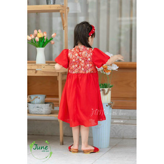 Váy sườn xám- Đỏ ZUNKIDS
