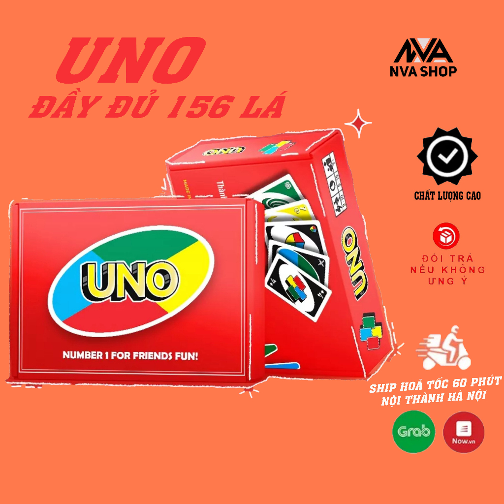 Bài UNO + mở rộng 2 bản 156 lá đầy đủ nhất - hộp đỏ