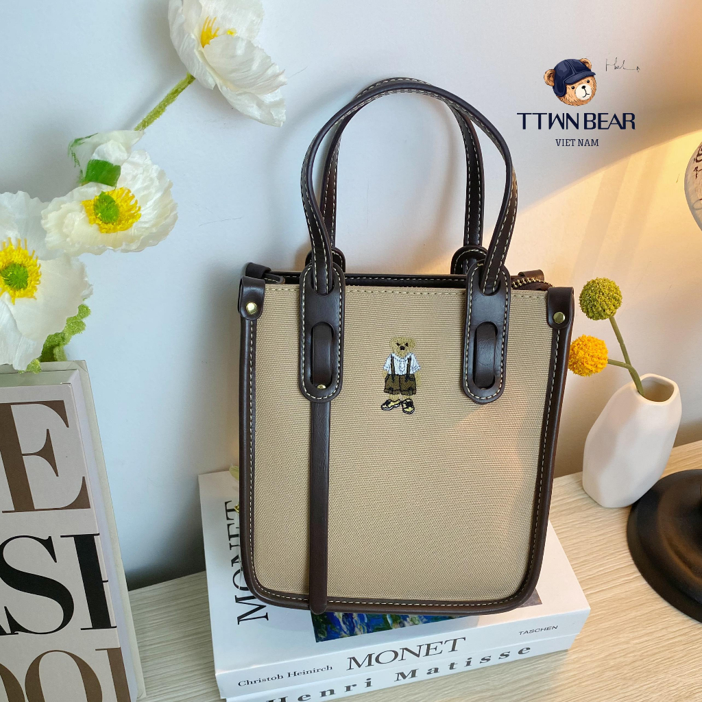 Túi Tote Gấu Thêu 2 Màu TTWNBEAR Chính Hãng TN-2214