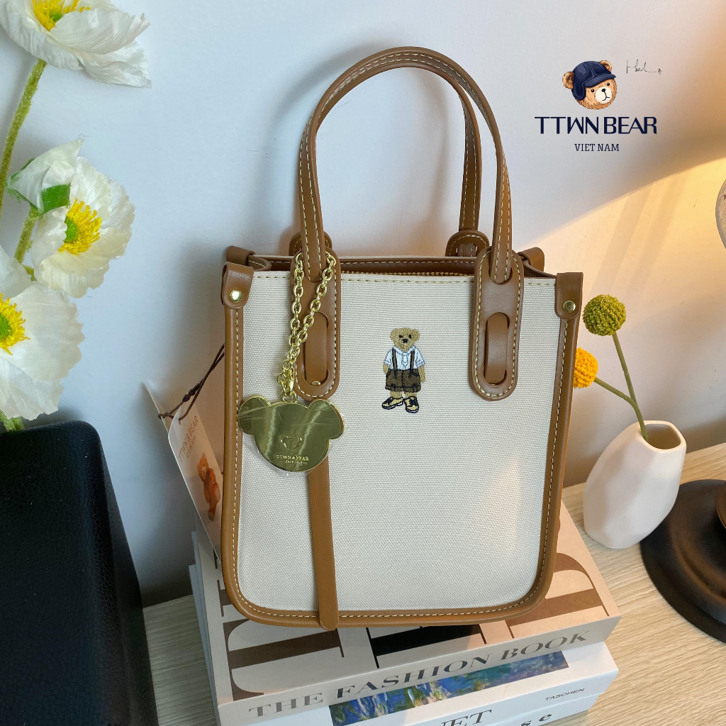 Túi Tote Gấu Thêu 2 Màu TTWNBEAR Chính Hãng TN-2214
