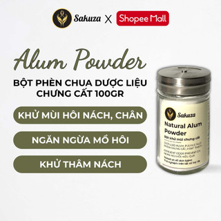 Phèn chua khử hôi nách chưng cất dạng bột ngăn mồ hôi cùng dược liệu Sakuza P1001 100gr
