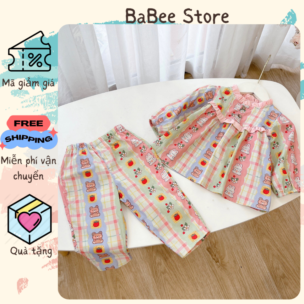 Bộ dài tay mùa thu đông cho bé gái, Set bộ bé gái dài tay thu đông