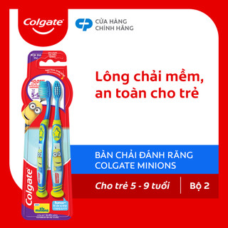 Bộ 2 bàn chải Colgate Minion Twin cho trẻ em