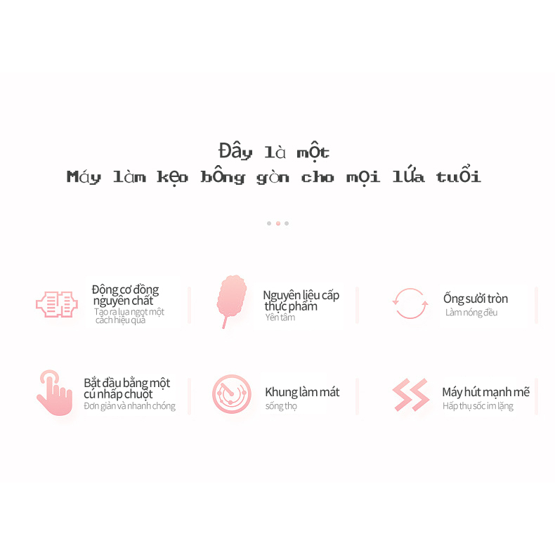 Máy làm kẹo bông mini Thiết kế tách nhiệt nhanh Tặng kèm đường, que làm kẹo bông, muỗm đường Bảo hành 12 tháng