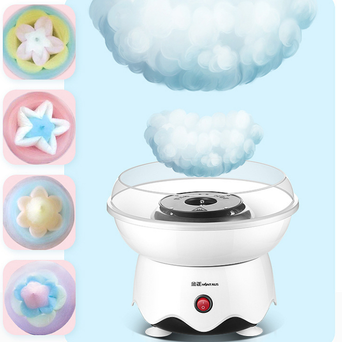 Máy làm kẹo bông mini Thiết kế tách nhiệt nhanh Tặng kèm đường, que làm kẹo bông, muỗm đường Bảo hành 12 tháng